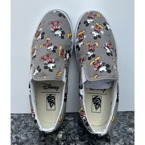 Vans Unisex X Disney Mickey Mouse Frost Grey Classic Slip-On Shoes Men 9